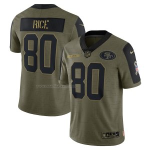 Camiseta NFL Limited San Francisco 49ers Jerry Rice 2021 Salute To Service Retired Verde