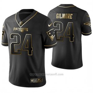 Camiseta NFL Limited Hombre New England Patriots Stephon Gilmore Golden Edition Negro