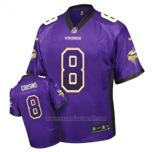 Camiseta NFL Limited Hombre Minnesota Vikings 8 Kirk Cousins Violeta Stitched Drift Fashion
