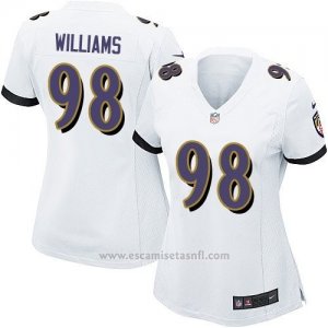 Camiseta Baltimore Ravens Williams Blanco Nike Game NFL Mujer