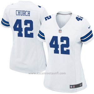 Camiseta Dallas Cowboys Church Blanco Nike Game NFL Mujer