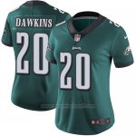 Camiseta NFL Limited Mujer Philadelphia Eagles 20 Brian Dawkins Verde Stitched Vapor Untouchable