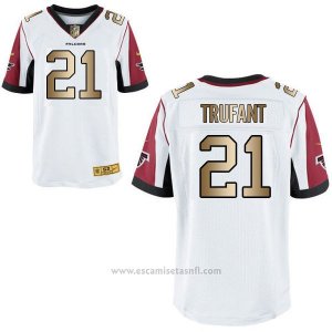 Camiseta Atlanta Falcons Trufant Blanco Nike Gold Elite NFL Hombre