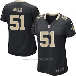 Camiseta New Orleans Saints Mills Negro Nike Game NFL Mujer