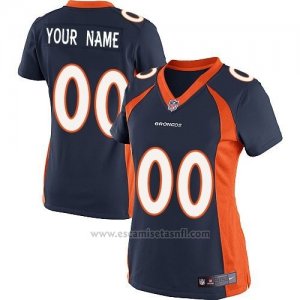 Camisetas NFL Limited Mujer Denver Broncos Personalizada Azul