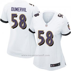 Camiseta Baltimore Ravens Dumervil Blanco Nike Game NFL Mujer