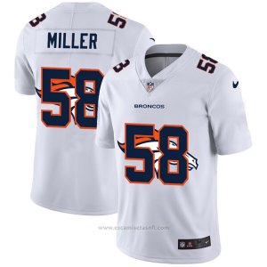Camiseta NFL Limited Denver Broncos Miller Logo Dual Overlap Blanco