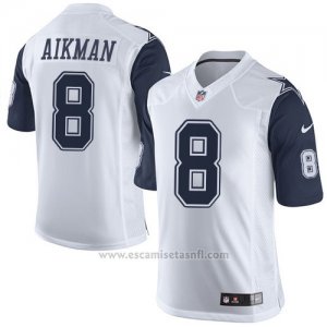 Camiseta Dallas Cowboys Aikman Blanco y Profundo Azul Nike Elite NFL Hombre
