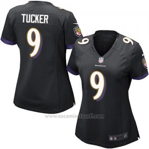 Camiseta Baltimore Ravens Tucker Negro Nike Game NFL Mujer