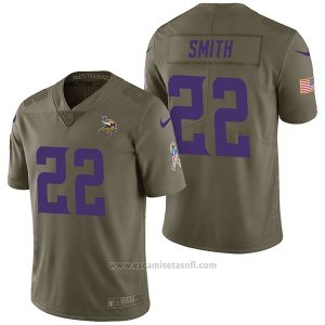 Camiseta NFL Limited Hombre Minnesota Vikings 22 Harrison Smith 2017 Salute To Service Verde