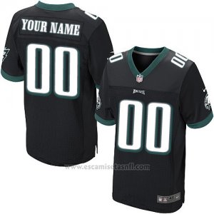 Camisetas NFL Elite Hombre Philadelphia Eagles Personalizada Negro