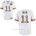 Camiseta Kansas City Chiefs Smith Blanco Nike Gold Elite NFL Hombre