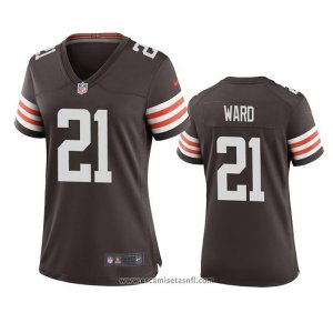Camiseta NFL Game Mujer Cleveland Browns Denzel Ward 2020 Marron