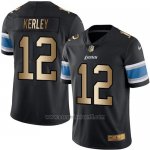 Camiseta Detroit Lions Kerley Negro Nike Gold Legend NFL Hombre
