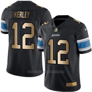 Camiseta Detroit Lions Kerley Negro Nike Gold Legend NFL Hombre