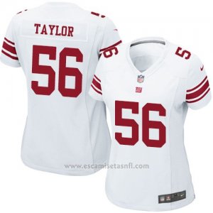 Camiseta New York Giants Taylor Blanco Nike Game NFL Mujer