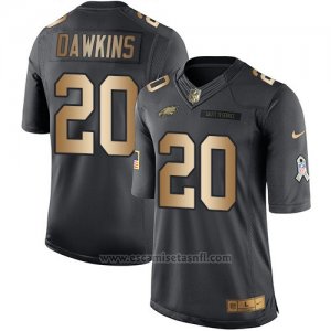 Camiseta Philadelphia Eagles Dawkins Negro 2016 Nike Gold Anthracite Salute To Service NFL Hombre