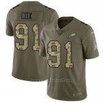 Camiseta NFL Limited Hombre Philadelphia Eagles 91 Fletcher Cox 2017 Salute To Service Camo
