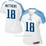 Camiseta Tennessee Titans Matthews Blanco Nike Game NFL Mujer