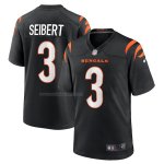 Camiseta NFL Game Cincinnati Bengals Austin Seibert 3 Negro