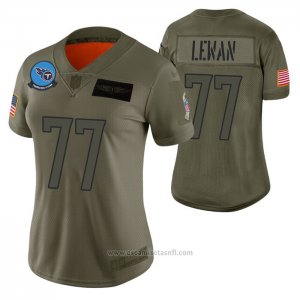 Camiseta NFL Limited Mujer Tennessee Titans Taylor Lewan 2019 Salute To Service Verde