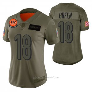 Camiseta NFL Limited Mujer Cincinnati Bengals A.j. Green 2019 Salute To Service Verde