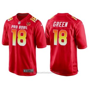 Camiseta NFL Hombre Cincinnati Bengals 18 A.j. Verde Rojo AFC 2018 Pro Bowl
