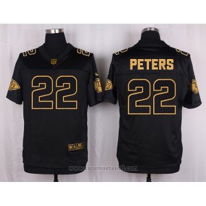 Camiseta Kansas City Chiefs Peters Negro Nike Elite Pro Line Gold NFL Hombre