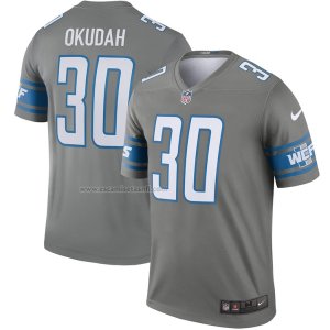 Camiseta NFL Legend Detroit Lions Jeff Okudah Gris