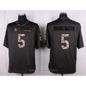 Camiseta Minnesota Vikings Bridgewater Apagado Gris Nike Anthracite Salute To Service NFL Hombre