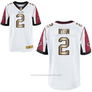 Camiseta Atlanta Falcons Ryan Blanco Nike Gold Elite NFL Hombre