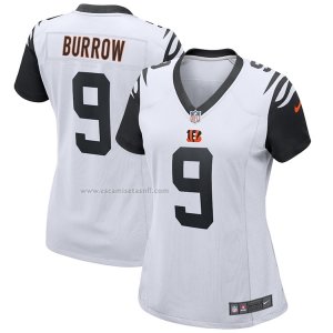 Camiseta NFL Game Mujer Cincinnati Bengals Joe Burrow Alterno Blanco