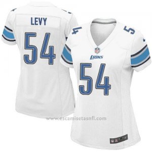 Camiseta Detroit Lions Levy Blanco Nike Game NFL Mujer