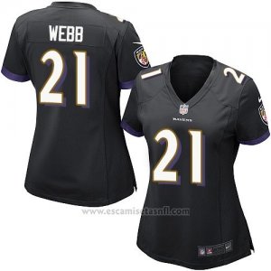 Camiseta Baltimore Ravens Webb Negro Nike Game NFL Mujer