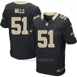 Camiseta New Orleans Saints Mills Negro Nike Elite NFL Hombre