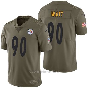 Camiseta NFL Limited Hombre Pittsburgh Steelers 90 T.j. Watt 2017 Salute To Service Verde