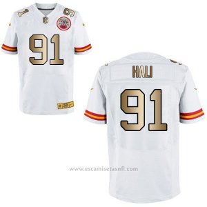 Camiseta Kansas City Chiefs Hali Blanco Nike Gold Elite NFL Hombre