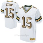 Camiseta Green Bay Packers Starr Blanco Nike Gold Elite NFL Hombre