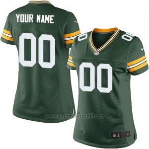 Camisetas NFL Mujer Green Bay Packers Personalizada Verde