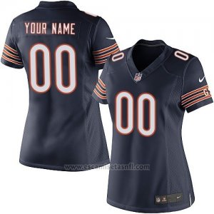 Camisetas NFL Limited Mujer Chicago Bears Personalizada Azul