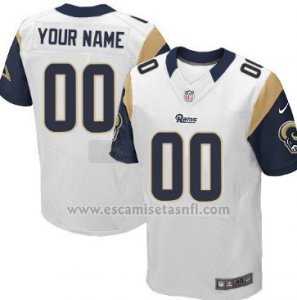 Camisetas NFL Elite Los Angeles Rams Personalizada Blanco