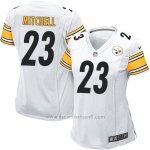 Camiseta Pittsburgh Steelers Mitchell Blanco Nike Game NFL Mujer