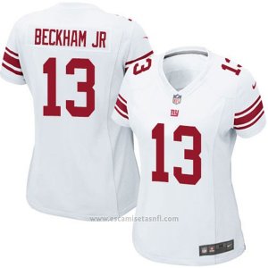 Camiseta NFL Limited Mujer New York Giants 13 Beckham Jr Blanco