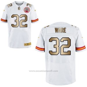 Camiseta Kansas City Chiefs Ware Blanco Nike Gold Elite NFL Hombre