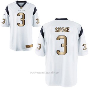 Camiseta Houston Texans Savage Blanco Nike Gold Game NFL Hombre