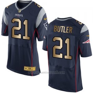 Camiseta New England Patriots Butler Profundo Azul Nike Gold Elite NFL Hombre
