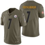 Camiseta NFL Limited Hombre Pittsburgh Steelers 7 Ben Roethlisberger 2017 Salute To Service Verde