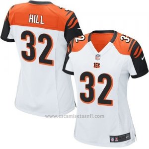 Camiseta Cincinnati Bengals Hill Blanco Nike Game NFL Mujer