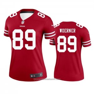 Camiseta NFL Legend Mujer San Francisco 49ers Charlie Woerner Rojo
