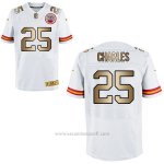 Camiseta Kansas City Chiefs Charles Blanco Nike Gold Elite NFL Hombre